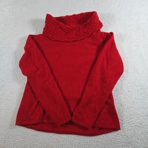Katherine Kelly Sweater Women Large Red 100% Cashmere Cowl Neck Soft Luxury